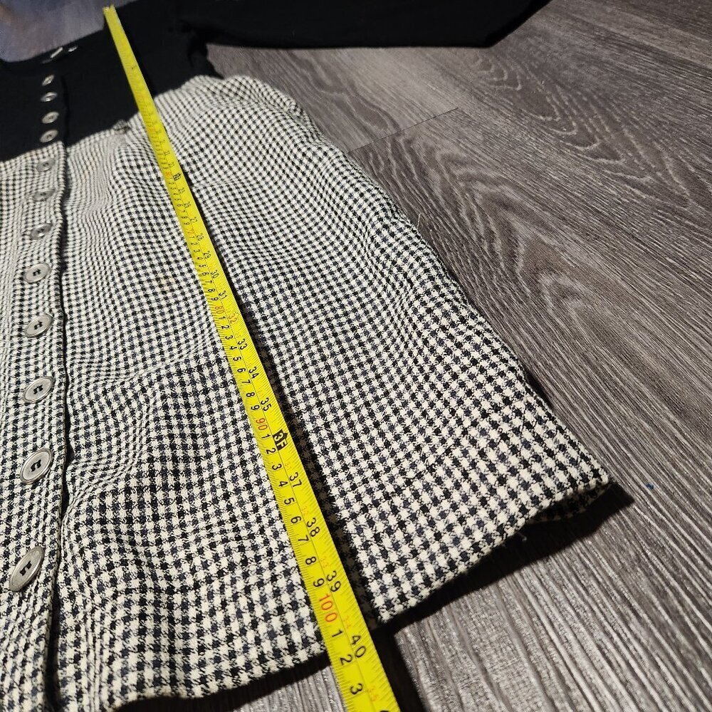 Vintage 90s black & grey houndstooth teacher secretary dress - Picture 9 of 15